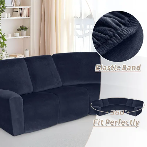 Miniatura 6 de Arfntevss - Fundas para sofá reclinable seccional, funda de terciopelo para sofá seccional de esquina para sofá reclinable, funda elástica suave
