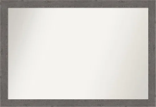 Miniatura 345 de Amanti Art Espejo de baño gris para sobre el fregadero, 31 x 48 pulgadas, espejo de tocador rectangular estrecho de color gris, marco de madera