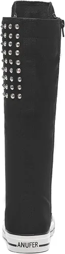 Miniatura 4 de Momuk Botas de lona de baile de moda con cremallera hasta la rodilla para mujer