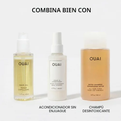 Miniatura 8 de OUAI Aceite para el cabello, aceite protector del calor del cabello para el control del encrespamiento, añade brillo y suaviza las puntas abiertas