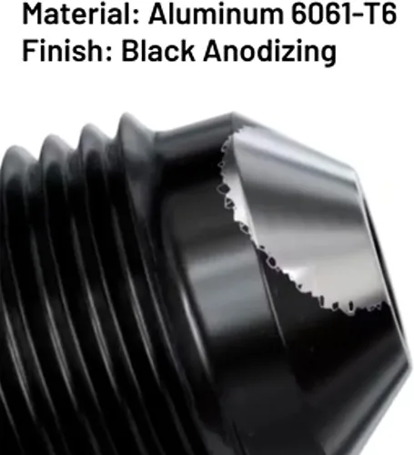 Miniatura 3 de 4AN macho a 1/8NPT adaptador de unión recta de conector de tubería de aluminio negro 4 piezas