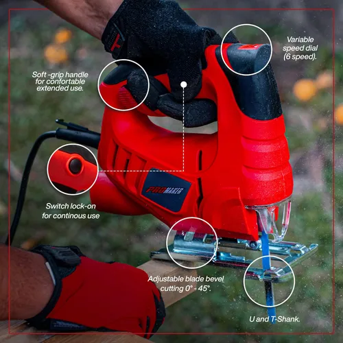 Miniatura 4 de Rompecabezas, 3.5 Amp 400W, Cortador de madera con 6 velocidades variables, corte biselado de hoja ajustable 0-45º grados, sierra de calar