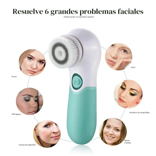 Miniatura 7 de Cepillo de limpieza facial eléctrico exfoliante facial con 3 cabezales limpiadores y 2 velocidades ajustables para limpieza profunda, eliminación