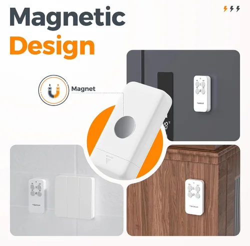 Miniatura 5 de TESSAN - Enchufe de salida con control remoto, kit de interruptor de luz inalámbrico TESSAN con rango RF de 100 pies, interruptor