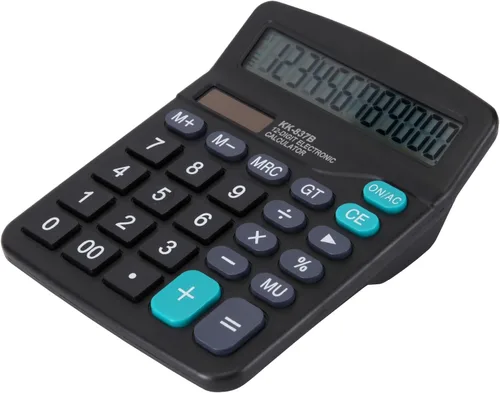 Miniatura 3 de Calculadora de escritorio Calculadora de oficina de 12 dígitos con pantalla grande, energía solar dual y batería, calculadora de botón grande