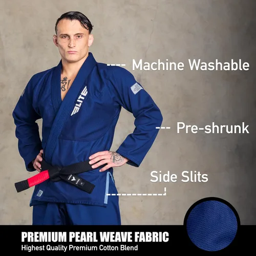 Miniatura 2 de Elite Sports - Kimono para hombres, gi, aprobado por la IBJJF, tela pre-encogida con cinturón para Jiu Jitsu brasileño (ver guía de tallas)