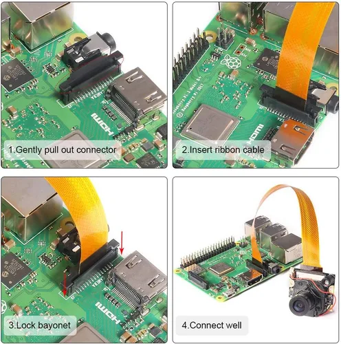 Miniatura 5 de Para Raspberry Pi 3 Modelo B+ Módulo de cámara Automático IR-Cut Cambio de Visión Día/Nocturna Video Cámara Web Enfoque Ajustable 5MP Sensor OV5647