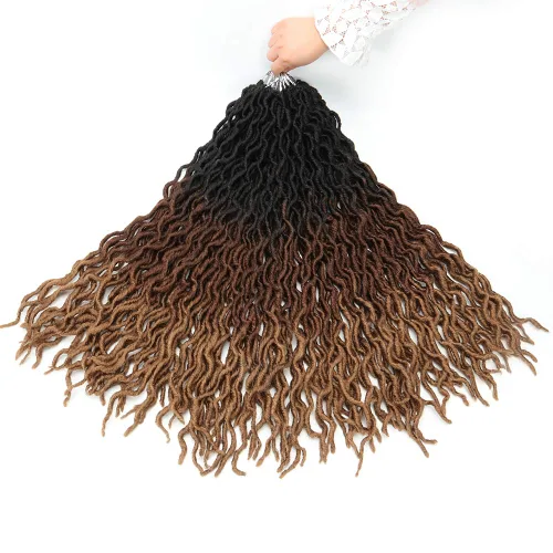 Miniatura 6 de Eliza Locs Gitanos Ondulados de 24 Pulgadas Cabello de Ganchillo Ombré 7 Paquetes Locs de Diosa Locs Falsos Cabello de Ganchillo Raíces Africanas
