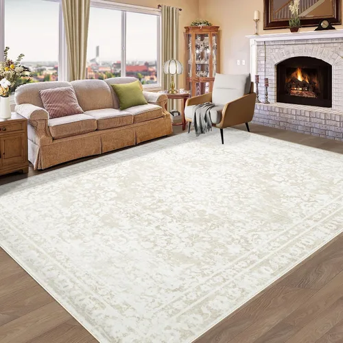 Miniatura 18 de Aoyaomi Alfombra de Área Vintage para Sala de Estar - 5x7 Grande Lavable a Máquina Boho Marroquí Desgastada Alfombras Estilo Granja para Dormitorio