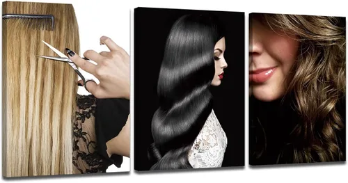 Miniatura 14 de Decoración de pared de salón de peluquería de corte de pelo de moda enmarcada 36Wx16H Women Hairstyle Wall Decor, Fashion Haircut Picture