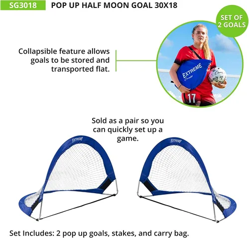 Miniatura 3 de Champion Sports Portable Pop-Up Soccer Goals (Set of 2) – Durable Folding Nets for Training, Backyard Games & Practice, Multiple Sizes