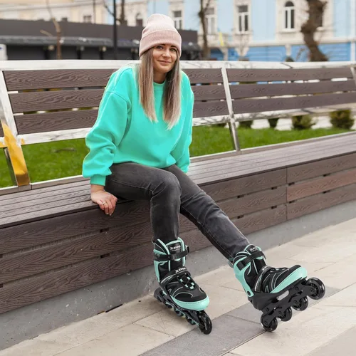 Miniatura 4 de 2PM SPORTS Patines en línea ajustables para niños de 4 a 12 años, patines en línea juveniles para niñas y niños de 5 a 8 a 12 años con ruedas de luz
