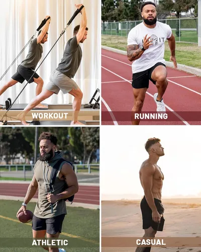 Miniatura 5 de CANGHPGIN Pantalones cortos de entrenamiento para hombre de 7 pulgadas, ligeros, paquete de 2 pantalones cortos de baloncesto con bolsillos