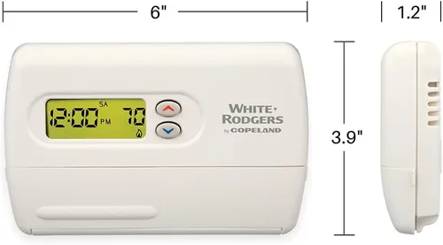 Miniatura 4 de Emerson Termostato digital programable con bomba de calor 1F82-261, 5-2 días, color blanco