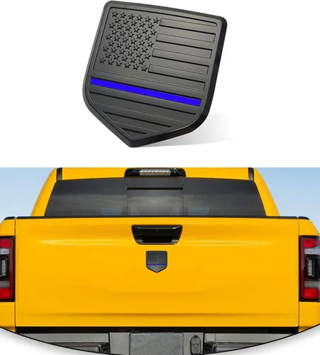 Miniatura 8 de Emblema de bandera estadounidense compatible con Ram 1500, 2500, 3500, 2009-2018 (negro)
