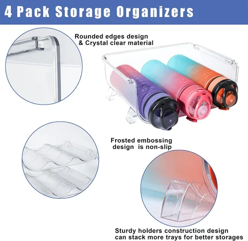 Miniatura 3 de Organizador de botellas de agua, soporte de almacenamiento para organización de cocina, nevera, despensa, armario, encimera, armario, estante