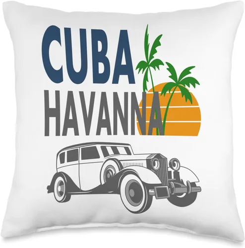 Nach Havanna fahren Karibik T-Shirt Kuba Geschenk Havana T-Shirt Caribbean Cuba Holiday Vintage Car Idea de regalo, almohada, 16 x 16 pulgadas,