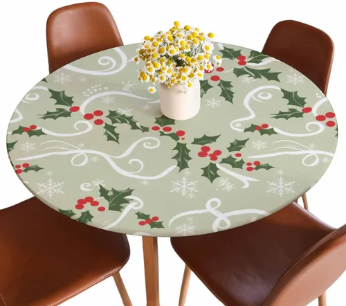 Miniatura 24 de Mantel de ajedrez blanco y negro con cuadrículas redondas, planos, abstracto, impermeable, lavable, para mesa de comedor ajustable de 40 a 44