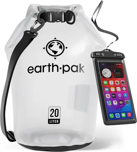 Earth Pak Bolsa Seca Impermeable - Mochila Impermeable de Cierre Enrollable Superior Mantiene el Equipo Seco para Kayak con Funda Impermeable para