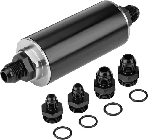 Miniatura 7 de AUCELI Filtro de combustible de gas en línea de 50 mm, filtro de aire con adaptador 6AN 8AN 10AN, accesorios de filtro de combustible/gas/gasolina