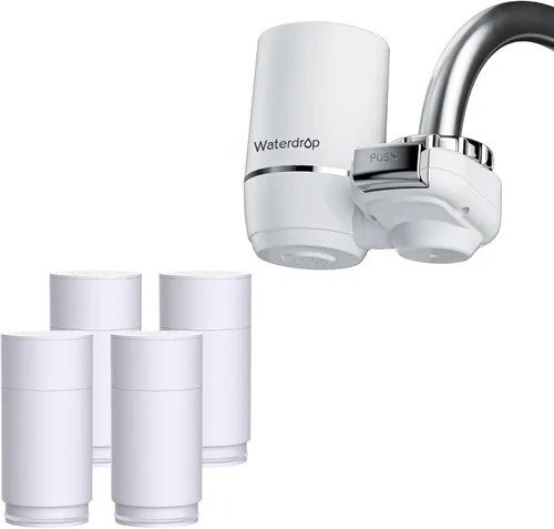 Miniatura 13 de Waterdrop Filtro de agua para grifo de fregadero, acero inoxidable giratorio de 360°, purificador de agua certificado NSF para fregadero de cocina