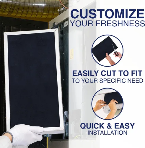 Miniatura 8 de Almohadilla de filtro de carbón activado cortada a medida, 16 x 48 hojas Trims to any size for furnace, AC, HVAC, vents & range hoods; absorbs