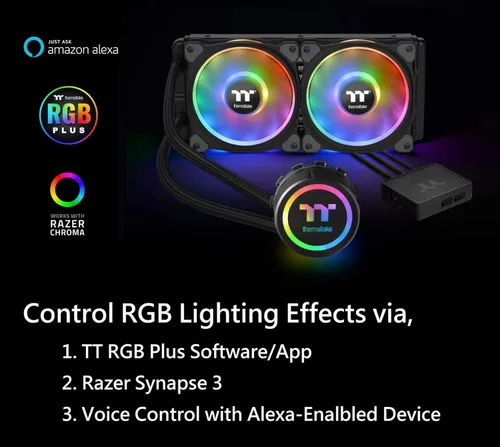 Miniatura 2 de Thermaltake Floe DX 9.449 in, LED de doble anillo, 16.8 millones de colores habilitado para software (TT RGB Plus/Alexa/Razer Chroma), AMD