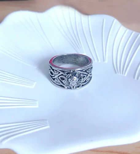 Miniatura 5 de Ecooon Anillo Kurama grueso de anime vintage de nueve colas para mujeres y hombres, anillo de amuleto oriental, regalo de joyería, protege el pueblo