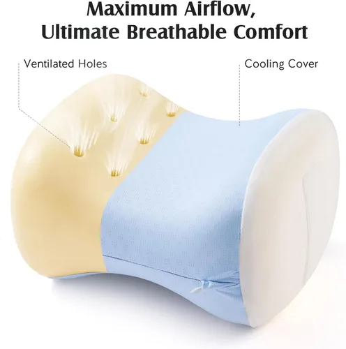 Miniatura 6 de YFONG Almohada de rodilla para dormir de lado, almohada transpirable de espuma viscoelástica con correa ajustable para embarazo, alineación