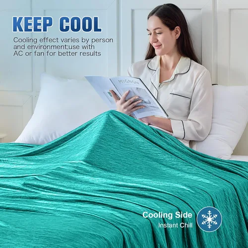 Miniatura 5 de KMUSET Manta refrescante (50 x 60 pulgadas), manta refrescante de verano de doble cara para personas que duermen con calor y sudores nocturnos