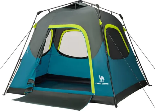 CAMEL CROWN 4/6 Person Instant Cabin Tent, Pop Up Windproof Tents for Camping, 60-Second Setup Family Tent with Carry Bag for Outdoor Hiking Azul