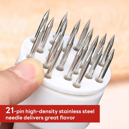 Miniatura 3 de Cuchillas de aguja de acero inoxidable herramienta ablandadora de carne con utensilios de cocina ultra afilados de profesión jacquard para ablandar