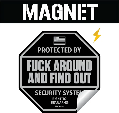 Miniatura 2 de FAFO Magnet – Letrero de seguridad FAFO de advertencia Protegido por Fuck Around and Find Out para camión, ventana Divertidos imanes