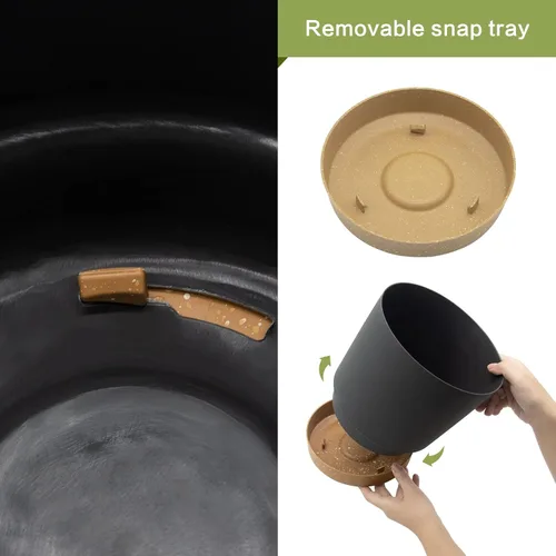 Miniatura 3 de QCQHDU Maceta de 10 pulgadas, paquete de 2 macetas para plantas de interior con agujeros de drenaje y platillo, macetas para exteriores, decoración