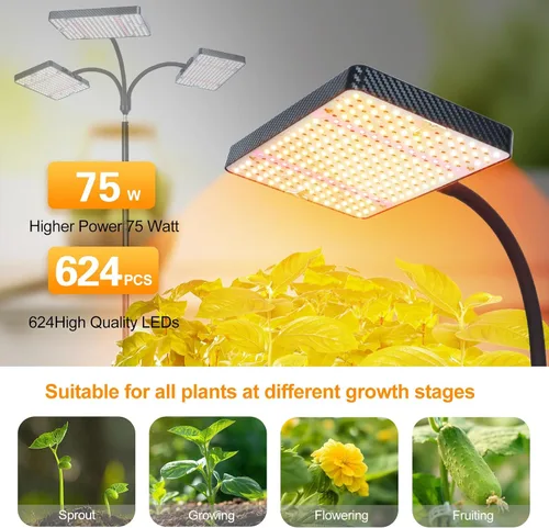 Miniatura 5 de FECiDA Luces de cultivo de 3 cabezales 2026 con soporte mejorado, luces de crecimiento de gran cobertura para plantas grandes de interior, árbol