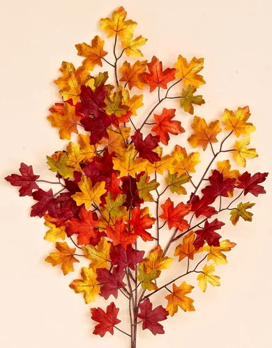 Miniatura 3 de Worth Imports Mini espray artificial de hoja de arce de otoño de 27 pulgadas con 75 hojas, juego de 6