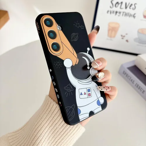 Miniatura 117 de Yonds Queen para Samsung Galaxy S21 Funda Linda, Diseño de Astronauta de Dibujos Animados, Espacio, Luna, Cohete, Elegante Cubierta Amortiguadora