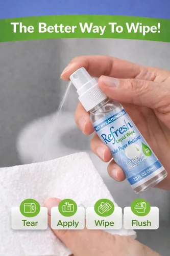 Miniatura 3 de Refresh - Aerosol de papel higiénico (2 onzas líquidas / 2.0 fl oz de tamaño de viaje), alternativa de toallitas húmedas desechables sin alcohol