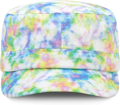 Miniatura 22 de The Hat Depot Cadet Military Army - Gorra de béisbol de algodón lavado con teñido anudado y algodón lavado básico y desgastado, gorra de algodón