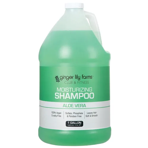Ginger Lily Farms Club & Fitness Champú hidratante para todo tipo de cabello, 100% vegano y libre de crueldad, aroma a aloe vera, repuesto de 1