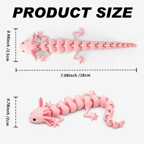Miniatura 45 de Yipintang Criaturas Impresas en 3D Animales Flexibles - Juego de Animales Fidget de 7 Pulgadas para Decoración de Estantes (Pareja de León Adulto)