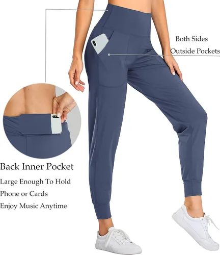 Miniatura 25 de Oalka - Pantalones deportivos para mujer, con cintura alta y bolsillos, para hacer deporte, yoga y entrenar