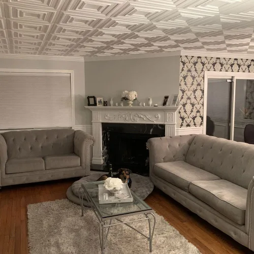 Miniatura 6 de À LA MAISON CEILINGS R31 Chestnut Grove - Azulejos de techo de espuma (21.6 pies cuadrados/caja), paquete de 8, color blanco liso