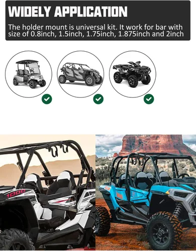 Miniatura 6 de SUNPIE Soporte de Rack para Herramientas de Caza para UTV - Soporte Universal de Barra Transversal para Polaris Canam Pioneer/Talon Kawasaki Arctic