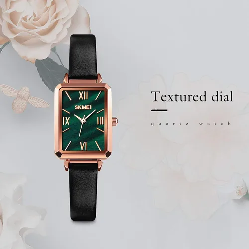 Miniatura 2 de SKMEI - Reloj de pulsera para mujer, de piel, rectangular, elegante, para mujer, Classic, forro polar verde con licencia oficial de star wars silent