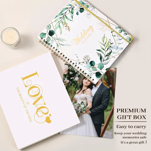 Miniatura 8 de Planificador y organizador de bodas, libro de planificación de boda y organizador para la novia, libro de regalo de compromiso de 9.5 x 11.9