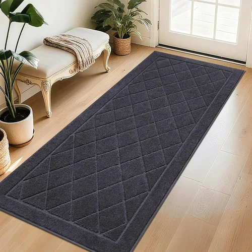 Miniatura 26 de BEQHAUSE Tapete para puerta de 20 x 32 pulgadas, tapete antideslizante para puerta, lavable, tapete para puerta de perro, resistente a las manchas