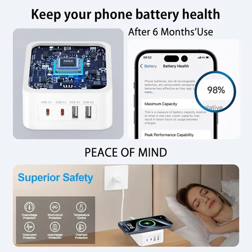 Miniatura 4 de Estación de carga de 60 W, cargador inalámbrico Motorola para Motorola razr 2024, razr plus 2024, razr 2023, Edge 2024, Edge 2023, Moto G Power
