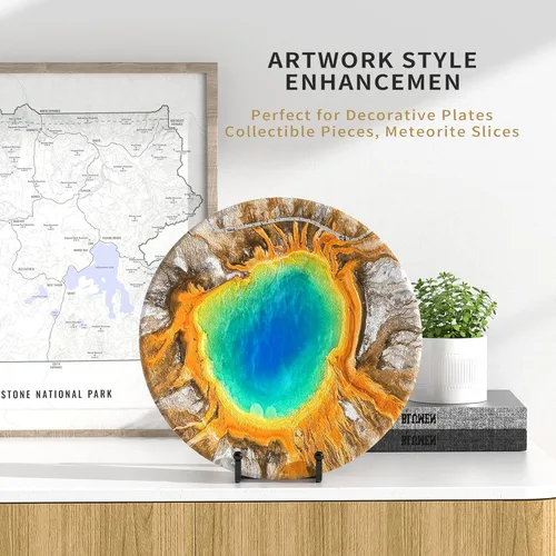 Miniatura 4 de IPAME Paquete de 3 soportes de placa de 3 pulgadas para exhibición, soporte cuadrado de metal para placas de alambre + soporte de soporte de marco