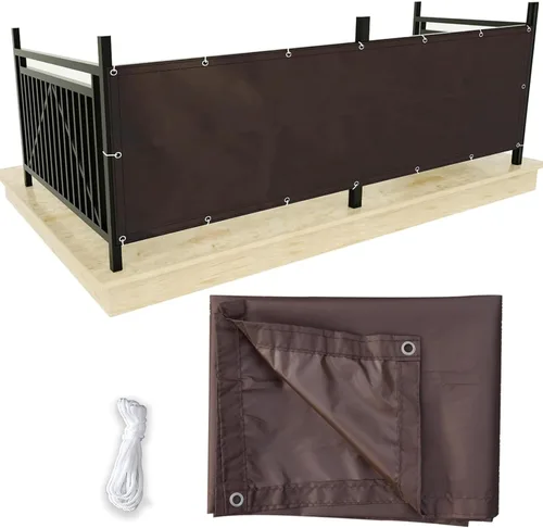 Miniatura 8 de Tela para Sombra de Balcón, 6'6"x9'9", 80% de Sombra, Tela para Patio al Aire Libre, Pantallas para Apartamentos, Cubierta para Barandillas, Café
